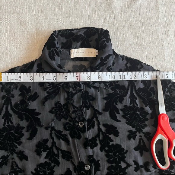 Johnny Was 4 Love & Liberty Floral Adela Silk Blend Velvet Burnout Shirt Tunic - Picture 15 of 16